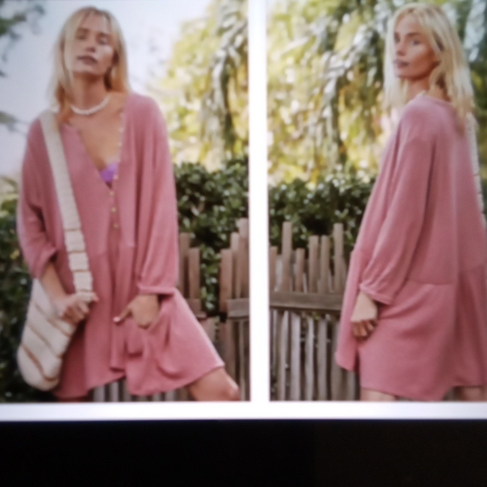 Free People Beach Blossom Button Up Shirt Love In Mist Womens SMALL Dress